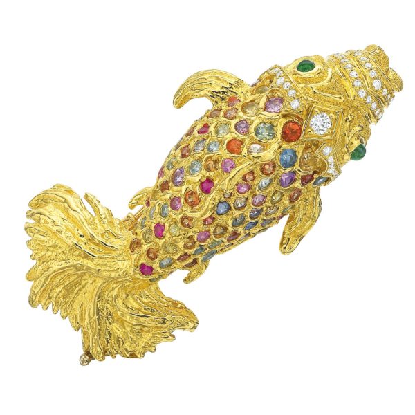 "El Pescado" Brooch with Detachable Drop