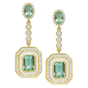 Museum Beryl and Diamond Drop Earrings