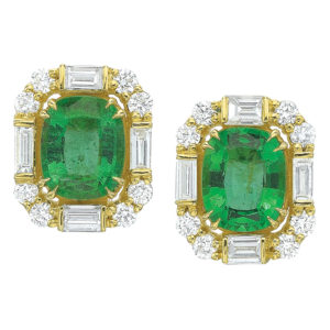 Emerald and Diamond Earrings